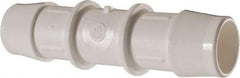 Made in USA - 3/4" Barb, Polypropylene Single Barbed Tube Splicer - White - Apex Tool & Supply