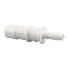 Made in USA - Polypropylene Single Barbed Tube Reducer - White - Apex Tool & Supply