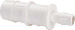 Made in USA - Polypropylene Single Barbed Tube Reducer - White - Apex Tool & Supply