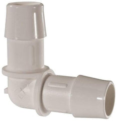 Made in USA - 5/8" Barb, Polypropylene Single Barbed Tube Elbow - White - Apex Tool & Supply