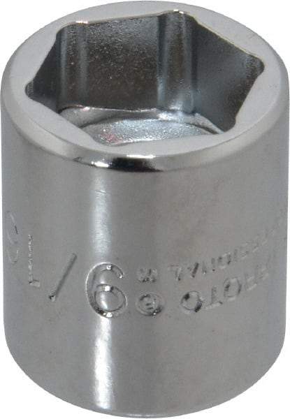 Proto - 9/16", 3/8" Drive, Standard Hand Socket - 6 Points, 7/8" OAL, Chrome Finish - Apex Tool & Supply