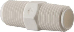Made in USA - 1/4 NPT Polypropylene Threaded Tube Fitting - White - Apex Tool & Supply