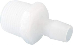 Made in USA - 1/2" Barb, 1/2, Kynar Single Barbed Tube Adapter - Natural, Male - Apex Tool & Supply