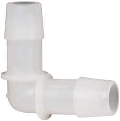 Made in USA - 1/2" Barb, Kynar Single Barbed Tube Elbow - Natural - Apex Tool & Supply