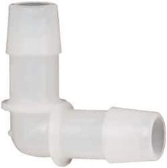 Made in USA - 1/2" Barb, Kynar Single Barbed Tube Elbow - Natural - Apex Tool & Supply