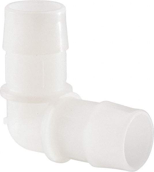 Made in USA - 1" Barb, Kynar Single Barbed Tube Elbow - Natural - Apex Tool & Supply
