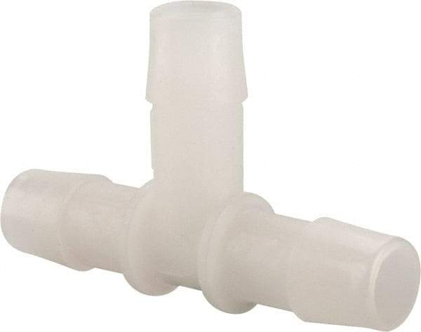 Made in USA - 1/2" Barb, Kynar Single Barbed Tube Tee - Natural - Apex Tool & Supply