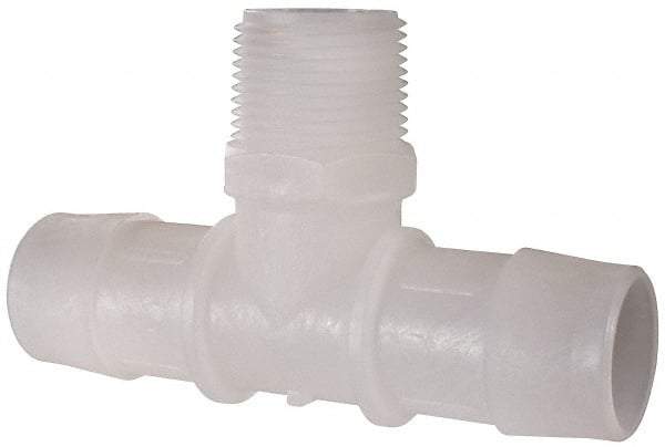 Made in USA - 1" Barb, 1, Kynar Single Barbed Tube Branch Tee - Natural, Male - Apex Tool & Supply