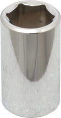 Proto - 1/2" Drive, Standard Hand Socket - 6 Points, 1-1/2" OAL, Chrome Finish - Apex Tool & Supply