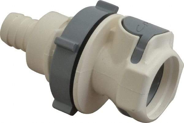 CPC Colder Products - 3/8" Nominal Flow, 1/2" ID, Female, Panel Mount Hose Barb-Female Socket - 125 Max psi, -40 to 280°F, Polysulfone Coupling, EPDM O-Ring - Apex Tool & Supply