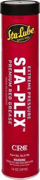 CRC - 14 oz Cartridge Lithium Extreme Pressure Grease - Red, Extreme Pressure & Food Grade, 325°F Max Temp, NLGIG 2, - Apex Tool & Supply