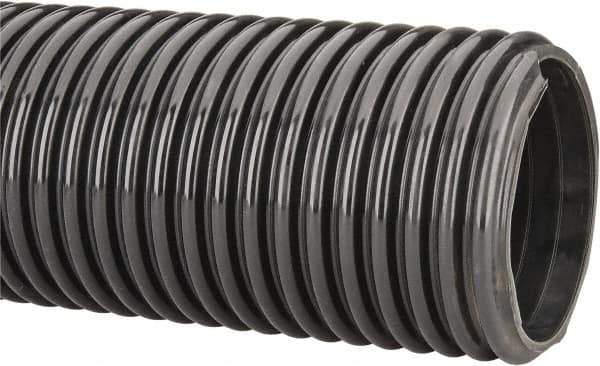 Kuriyama of America - 6" ID x 6.81" OD, 30 Max psi, 28 In. Hg, Dry Material Handling & Transfer Hose - Polyurethane, 12" Bend Radius, 100' Coil Length, Black - Apex Tool & Supply