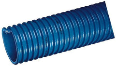 Kuriyama of America - 3" ID x 3.7" OD, 40 Max psi, Full In. Hg, Dry Material Handling & Transfer Hose - Polyurethane, 6" Bend Radius, 100' Coil Length, Blue - Apex Tool & Supply