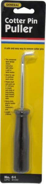 General - 7-1/2" OAL Carbon Steel Cotter Pin Puller Awl - Plastic Handle - Apex Tool & Supply
