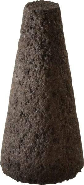 Norton - Type 17, 1-1/2" Max Diam, 3" Head Thickness, 24 Grit Square Tip Cone - Aluminum Oxide, Very Coarse Grade, 3/8-24 Shank Thread - Apex Tool & Supply