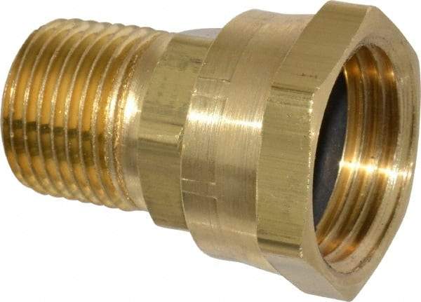 Dixon Valve & Coupling - 1/2 NPTF & 3/4 NH Garden Hose Fitting - Brass, Female Hose to Male Pipe Swivel Connector - Apex Tool & Supply