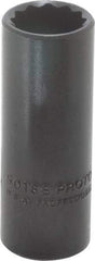 Proto - 9/16", 3/8" Drive, Deep Hand Socket - 12 Points, 2-1/8" OAL, Alloy Steel, Black Finish - Apex Tool & Supply