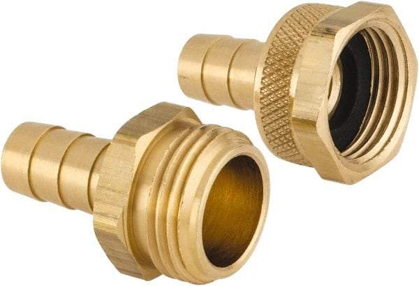 Dixon Valve & Coupling - 3/4 NH Garden Hose Fitting - Brass, Short Shank Male/Female Set Connector - Apex Tool & Supply