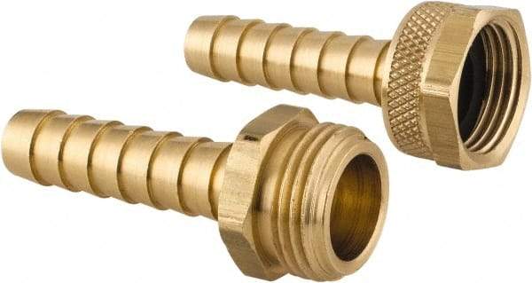 Dixon Valve & Coupling - 3/4 NH Garden Hose Fitting - Brass, Long Shank Male/Female Set Connector - Apex Tool & Supply