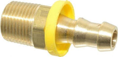 Cerro - 3/8" ID 3/8 NPTF Barbed Push On Male Connector - Brass - Apex Tool & Supply