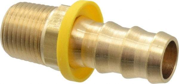 Cerro - 5/8" ID 1/2 NPTF Barbed Push On Male Connector - Brass - Apex Tool & Supply