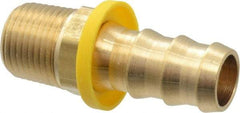 Cerro - 5/8" ID 1/2 NPTF Barbed Push On Male Connector - Brass - Apex Tool & Supply