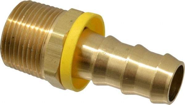 Dixon Valve & Coupling - 5/8" ID 3/4 NPTF Barbed Push On Male Connector - Brass - Apex Tool & Supply