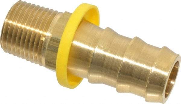Dixon Valve & Coupling - 3/4" ID 1/2 NPTF Barbed Push On Male Connector - Brass - Apex Tool & Supply