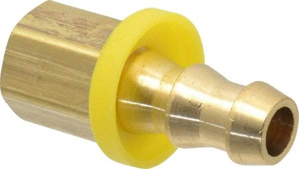 Cerro - 3/8" ID 1/4 NPTF Barbed Push On Female Connector - Brass - Apex Tool & Supply