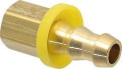 Cerro - 3/8" ID 1/4 NPTF Barbed Push On Female Connector - Brass - Apex Tool & Supply