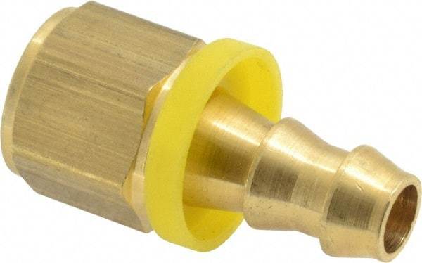 Dixon Valve & Coupling - 3/8" ID 3/8 NPTF Barbed Push On Female Connector - Brass - Apex Tool & Supply