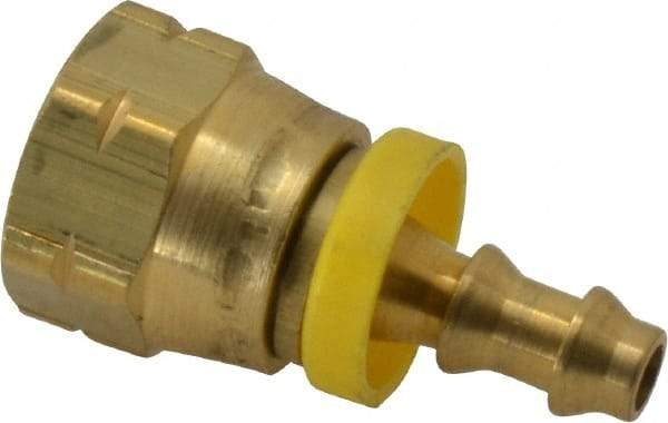 Dixon Valve & Coupling - 1/4" ID 5/8 UNF Barbed Push On Female Connector - 3/8" OD, Brass - Apex Tool & Supply