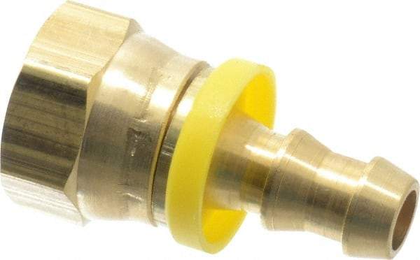 Cerro - 3/8" ID 3/4 UNF Barbed Push On Female Connector - 1/2" OD, Brass - Apex Tool & Supply