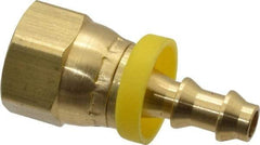Dixon Valve & Coupling - 1/4" ID 9/16 UNF Barbed Push On Female Connector - 3/8" OD, Brass - Apex Tool & Supply