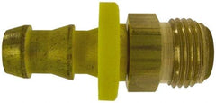 Cerro - 1/4" ID 7/16 UN Barbed Push On Male Connector - 1/4" OD, Brass - Apex Tool & Supply