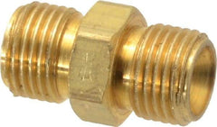 Dixon Valve & Coupling - 1/8 Male Thread, Brass Industrial Pipe Hex Nipple - MNPSM, 1,000 psi - Apex Tool & Supply