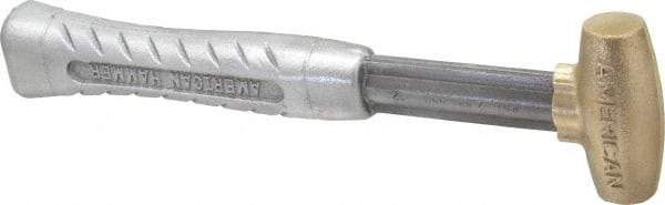 American Hammer - 1 Lb Head 1" Face Brass Head Hammer - 11-1/2" OAL, Aluminum Handle - Apex Tool & Supply