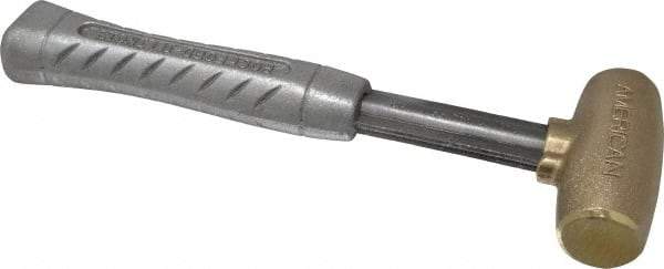 American Hammer - 2 Lb Head 1-1/4" Face Brass Head Hammer - 11-1/2" OAL, Aluminum Handle - Apex Tool & Supply
