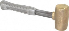 American Hammer - 4 Lb Head 1-3/4" Face Brass Head Hammer - 11-1/2" OAL, Aluminum Handle - Apex Tool & Supply