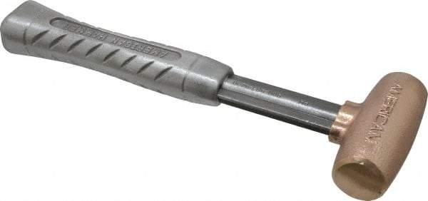 American Hammer - 2 Lb Head 1-1/4" Face Bronze Head Hammer - 11-1/2" OAL, Aluminum Handle - Apex Tool & Supply