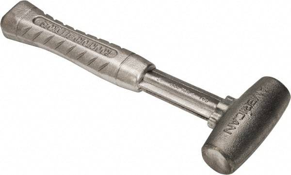 American Hammer - 2 Lb Head 1-1/4" Face Zinc Aluminum Alloy Nonmarring Hammer - 11-1/2" OAL, Aluminum Handle - Apex Tool & Supply