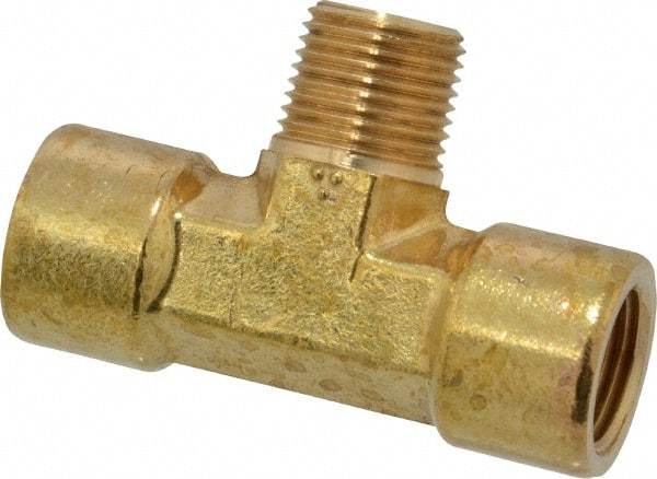 Cerro - 3/8 Male Thread x 3/8 Female Thread, Brass Industrial Pipe Male Branch Tee - MNPTF x FNPTF, 1,200 psi - Apex Tool & Supply