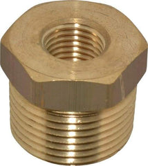 Cerro - 3/4 Male Thread x 1/4 Female Thread, Brass Industrial Pipe Hex Bushing - MNPTF x FNPTF, 1,200 psi - Apex Tool & Supply
