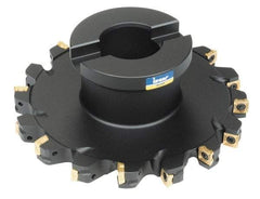 Iscar - Arbor Hole Connection, 3/4" Cutting Width, 1.68" Depth of Cut, 6" Cutter Diam, 1-1/2" Hole Diam, 6 Tooth Indexable Slotting Cutter - FDN Toolholder, HM 90 ADKT 1505PDR Insert - Apex Tool & Supply