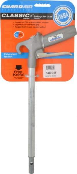 Guardair - 120 Max psi Safety Extension Tube Pistol Grip Blow Gun - 1/4 NPT, 12" Tube Length, Aluminum - Apex Tool & Supply