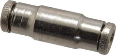 Norgren - 3/16" Outside Diam, Nickel Plated Brass Push-to-Connect Tube Union - 260 Max psi, Tube to Tube Connection - Apex Tool & Supply
