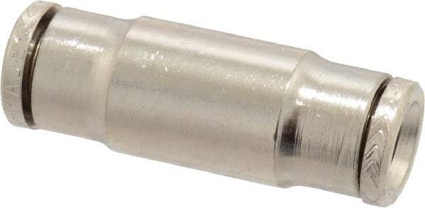 Norgren - 1/4" Outside Diam, Nickel Plated Brass Push-to-Connect Tube Union - 260 Max psi, Tube to Tube Connection - Apex Tool & Supply