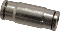 Norgren - 5/16" Outside Diam, Nickel Plated Brass Push-to-Connect Tube Union - 260 Max psi, Tube to Tube Connection - Apex Tool & Supply