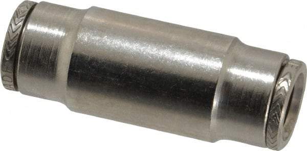 Norgren - 3/8" Outside Diam, Nickel Plated Brass Push-to-Connect Tube Union - 260 Max psi, Tube to Tube Connection - Apex Tool & Supply