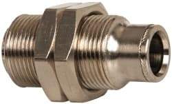 Norgren - 1/2" Outside Diam, M24x1.5, Nickel Plated Brass Push-to-Connect Bulkhead Union - 260 Max psi, Tube to Tube Connection - Apex Tool & Supply